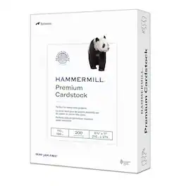 Hammermill - Premium 110 lb. Cardstock Paper, 8.5" x 11", White, 200 Sheets/Ream (168380R)