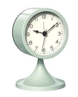 FINEAK - 3" Silent Retro Metal Analog Alarm Clock, Battery Operated with Light - Green