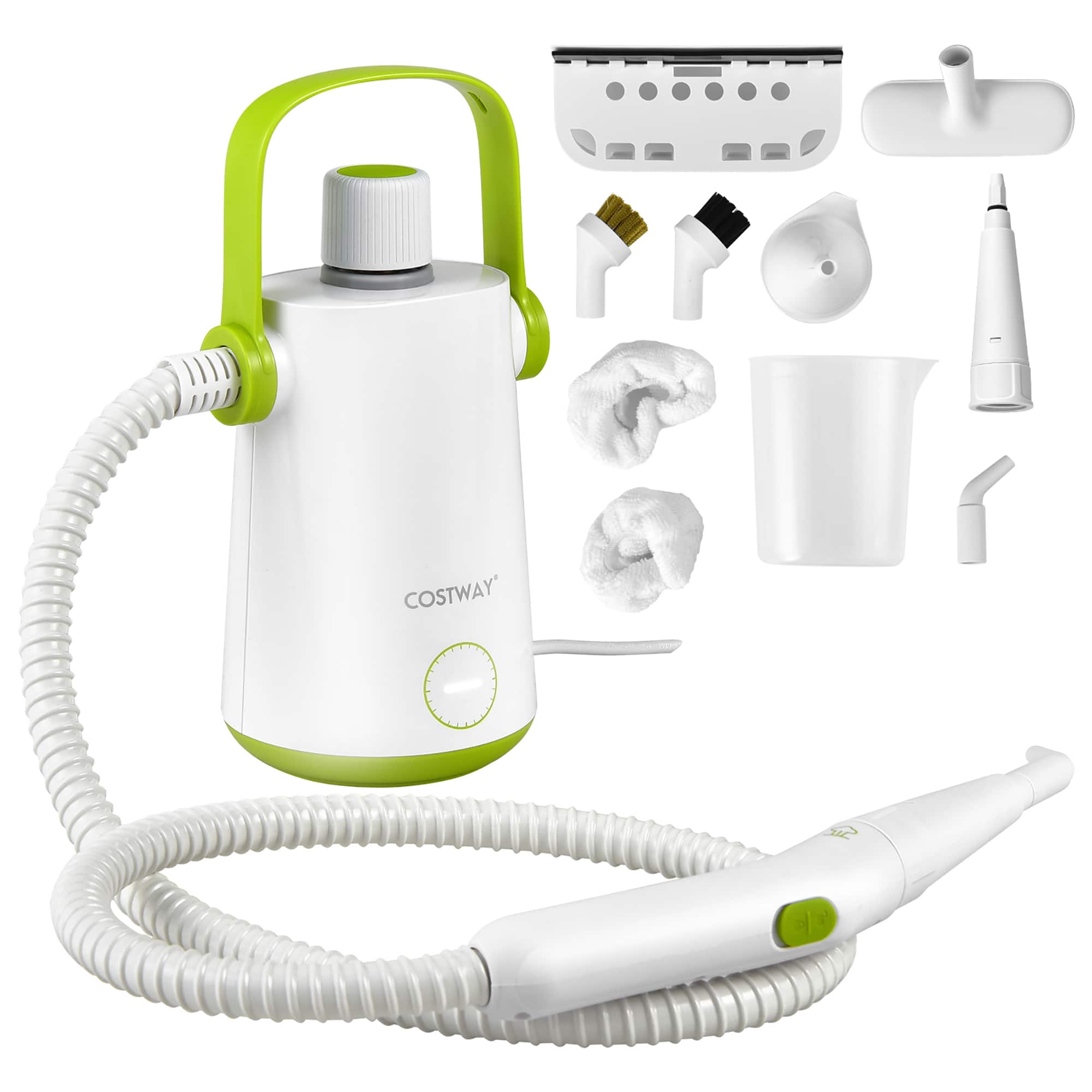 Front. Costway - Costway 1000W Multifunction Portable Hand-held Steam Cleaner W/10 Accessories - Green,White.