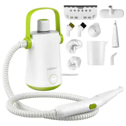 Front. Costway - Costway 1000W Multifunction Portable Hand-held Steam Cleaner W/10 Accessories - Green,White.