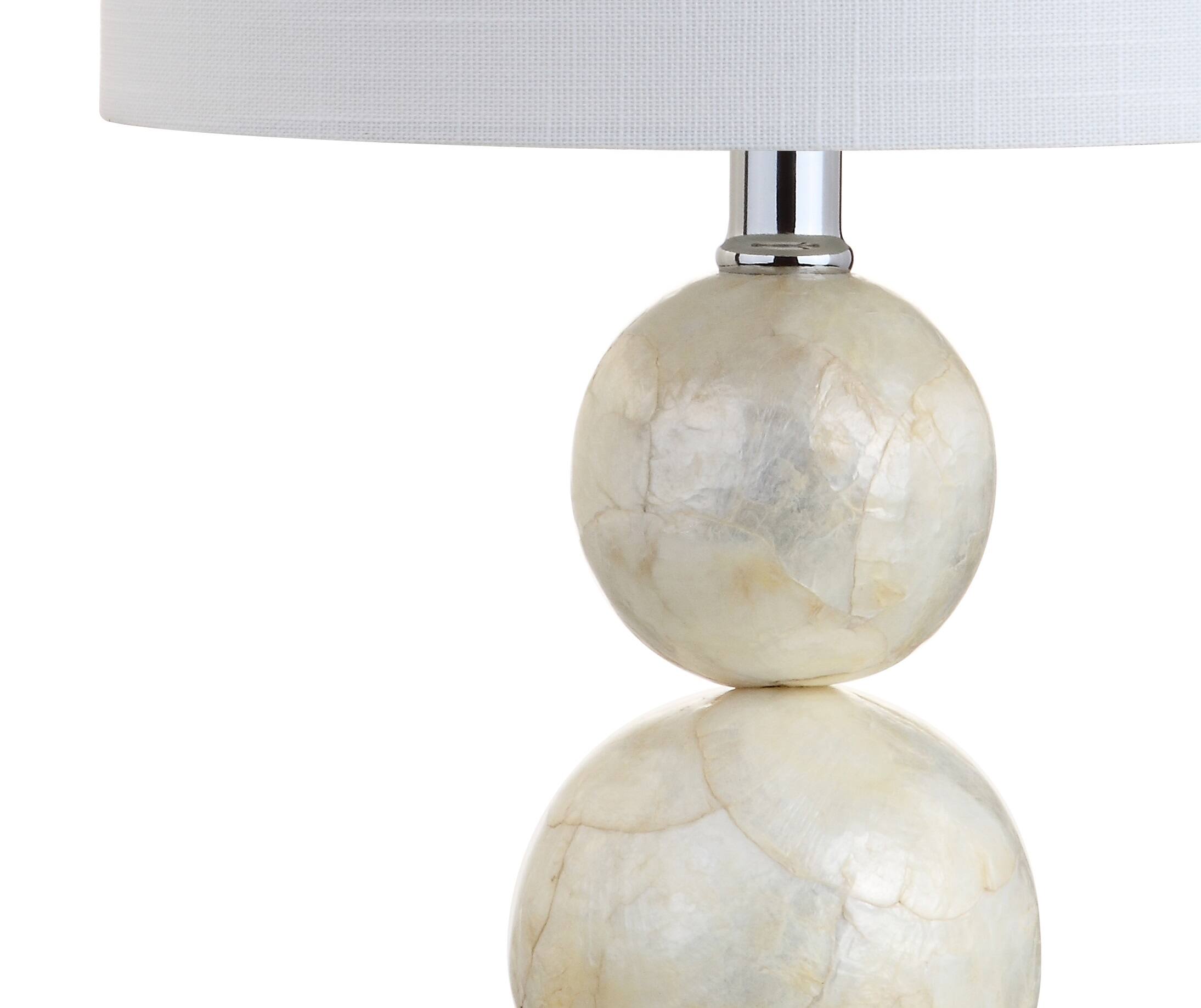Alt View 6. Jonathan Y - Bailey 19" Seashell LED Table Lamp, Ivory - White.