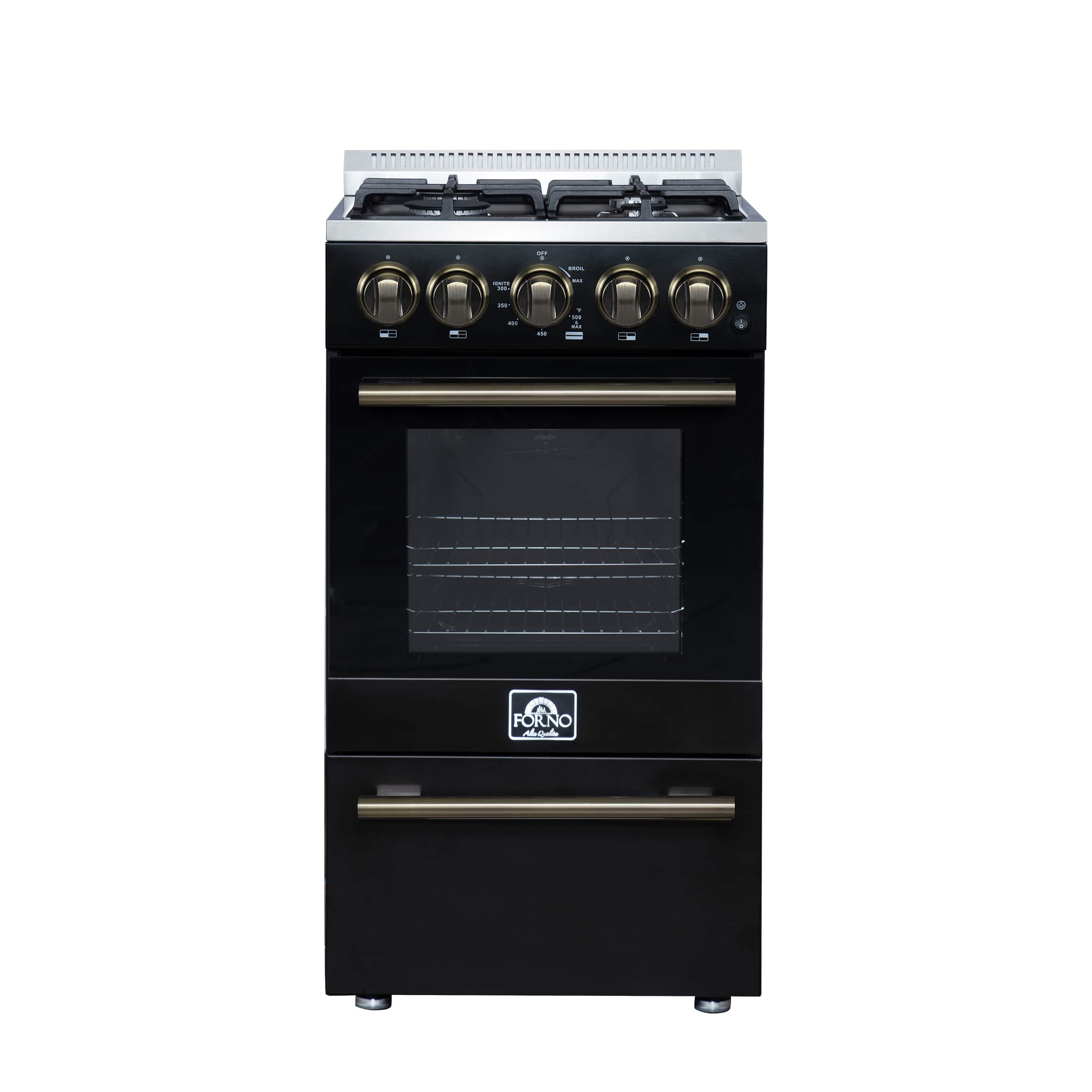 Forno Appliances - Lamazze 2.05 Cu. Ft. Freestanding Gas Range - Black