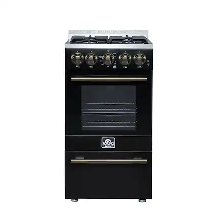 Front. Forno Appliances - Lamazze 2.05 Cu. Ft. Freestanding Gas Range - Black.