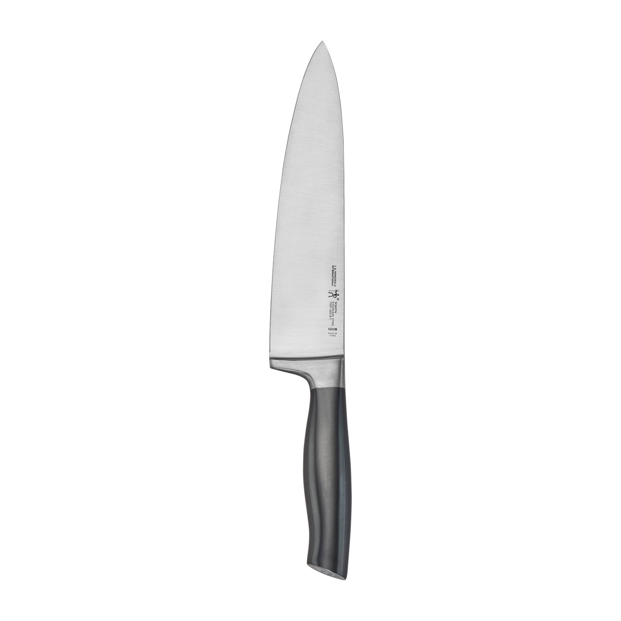 Front. Henckels - Henckels Graphite 8-inch Chef's Knife - Stainless Steel.