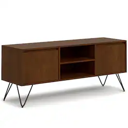 Simpli Home - Hunter TV Media Stand - Walnut Veneer