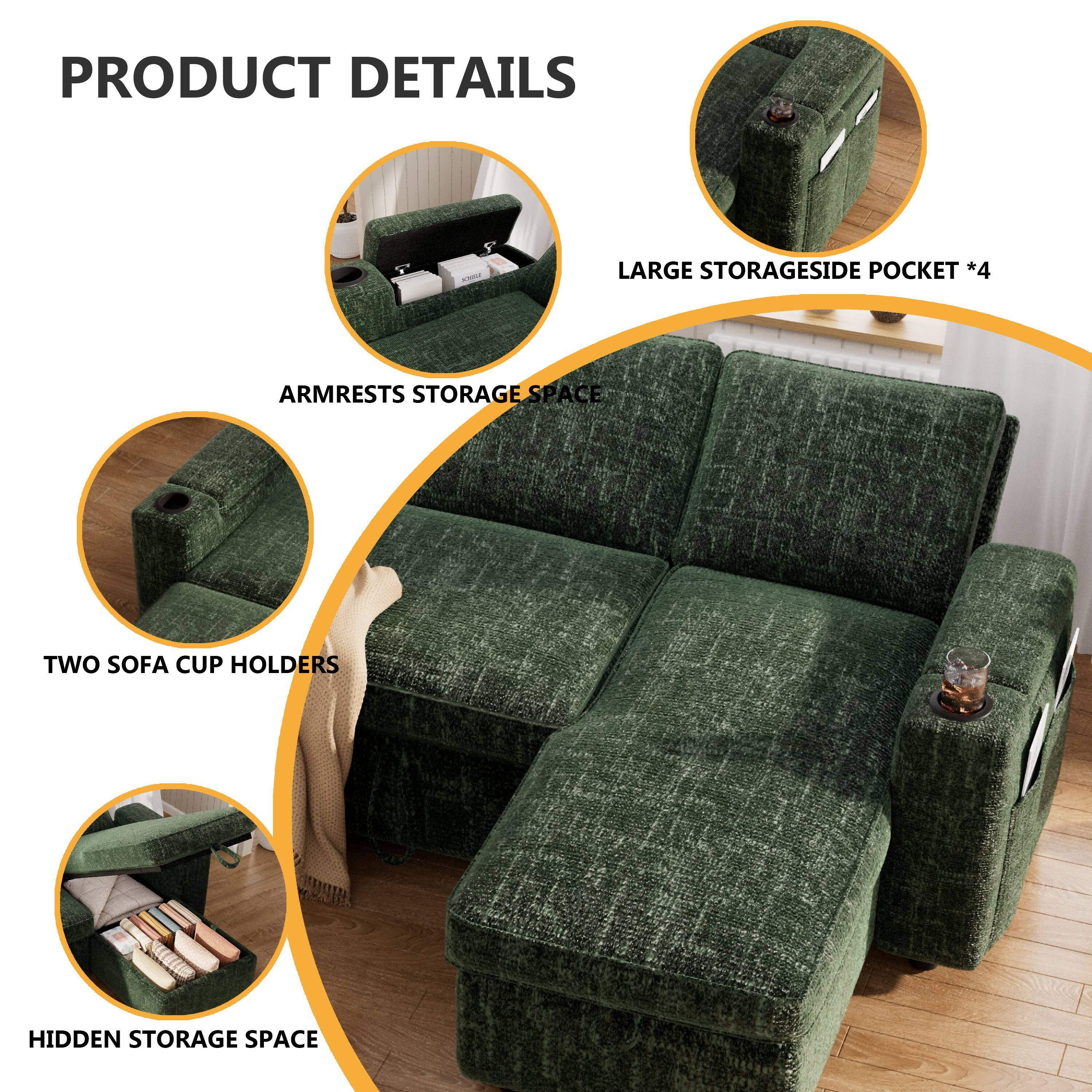 PRODUCT DETAILS

- LARGE STORAGE SIDE POCKET *4
- ARMRESTS STORAGE SPACE
- TWO SOFA CUP HOLDERS
- HIDDEN STORAGE SPACE