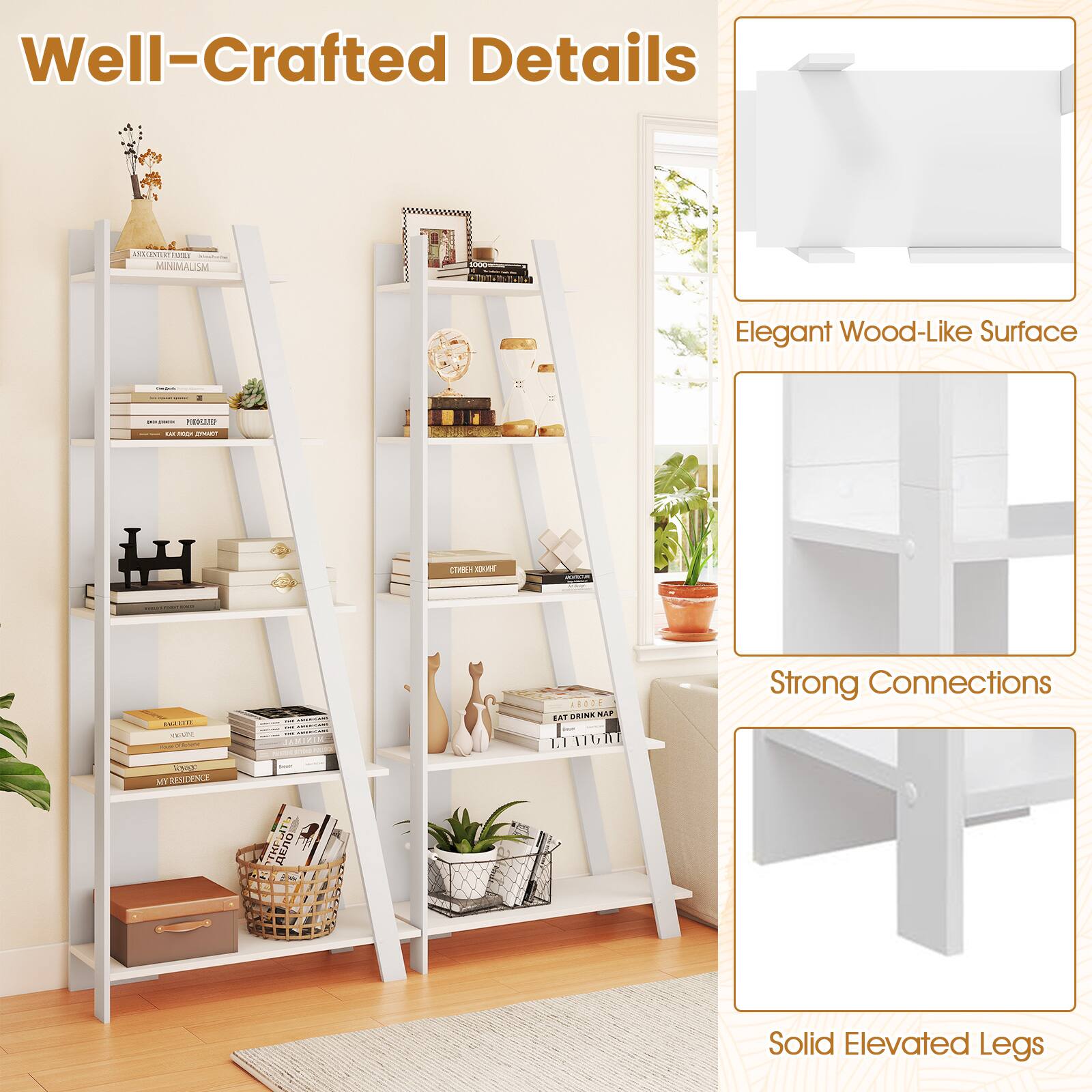 Well-Crafted Details

Elegant Wood-Like Surface

Strong Connections

Solid Elevated Legs