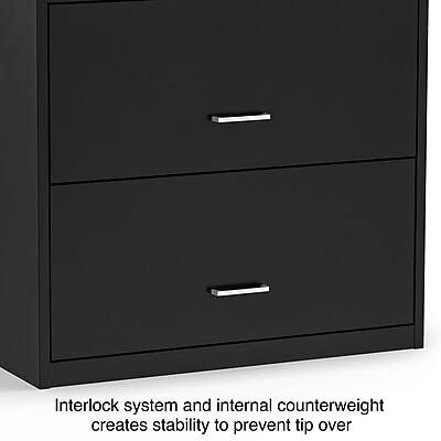 Interlock system and internal counterweight creates stability to prevent tip over