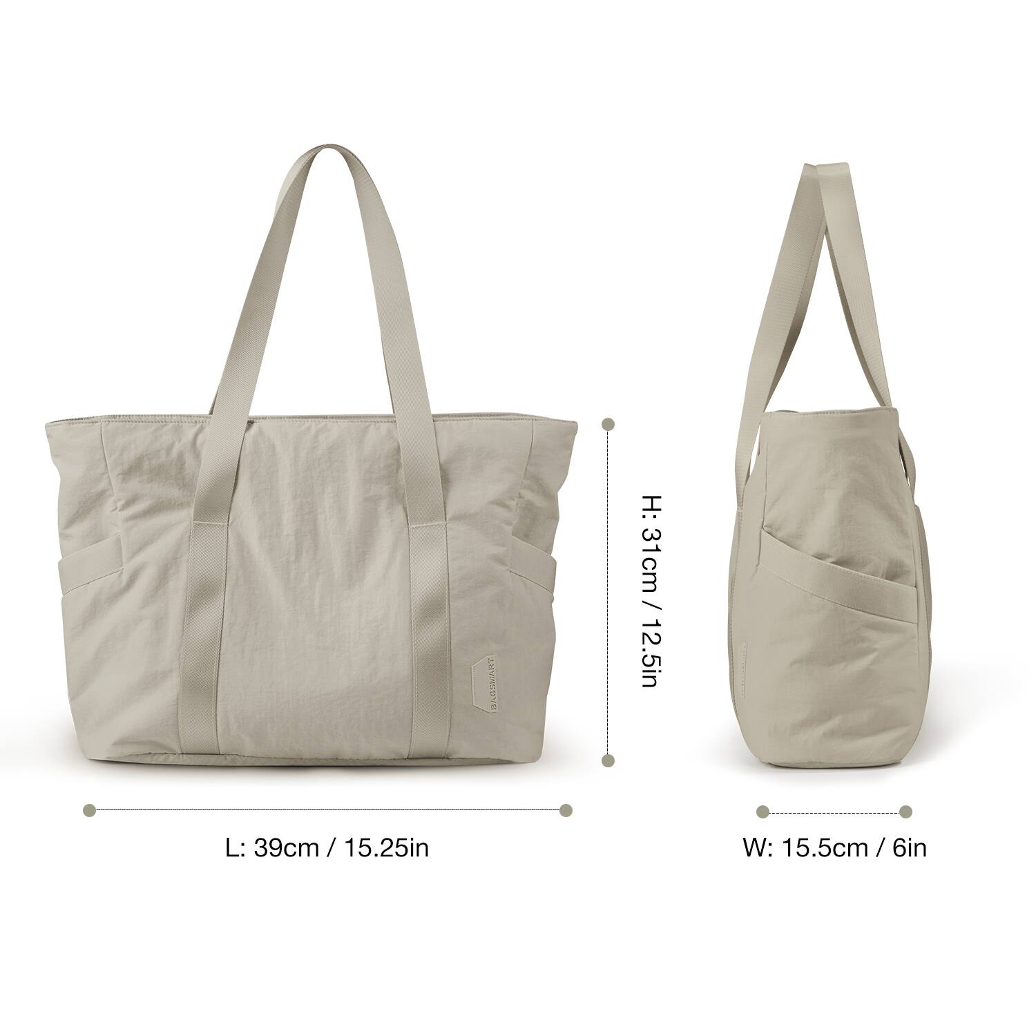 L: 39cm / 15.25in  
H: 31cm / 12.5in  
W: 15.5cm / 6in