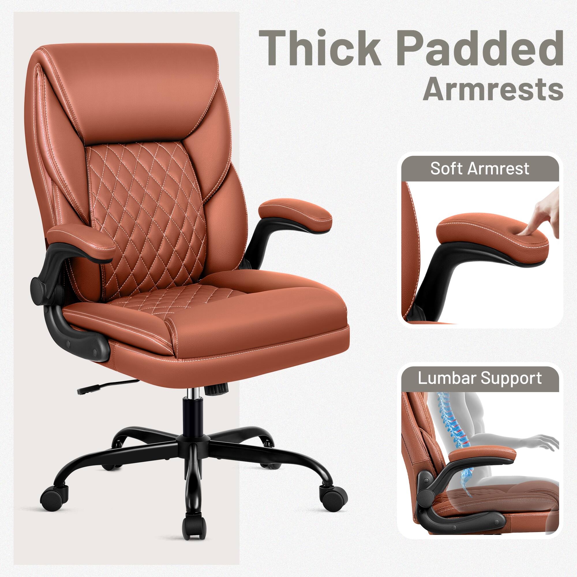 Thick Padded Armrests  
Soft Armrest  
Lumbar Support