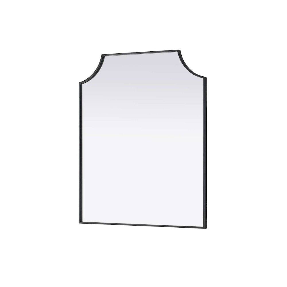 Alt View 1. Elegant Kitchen and Bath - Notched Metal Mirror 30x36 inch in Black - Black.