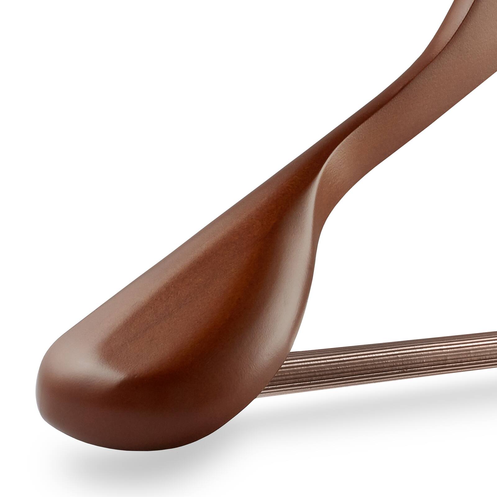 Alt View 2. Casafield - 6pk Wide Shoulder Wooden Suit Hangers - Walnut.