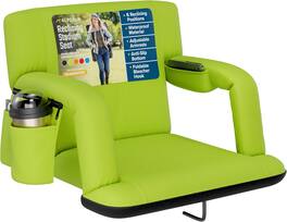 Alpcour - Reclining Stadium Seat - Foldable Bleacher Chair with Thick Padding and Wide Back Support - Wide - Lime