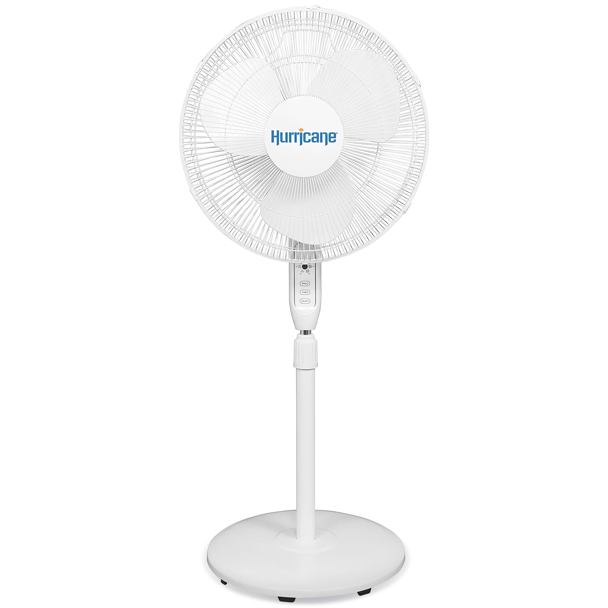 Hurricane - Supreme 16" 3 Speed Oscillating Stand Pedestal Fan with Remote - White