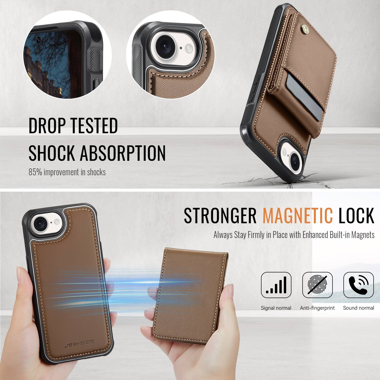 DROP TESTED  
SHOCK ABSORPTION  
85% improvement in shocks  

STRONGER MAGNETIC LOCK  
Always Stay Firmly in Place with Enhanced Built-in Magnets  

Signal normal  
Anti-fingerprint  
Sound normal