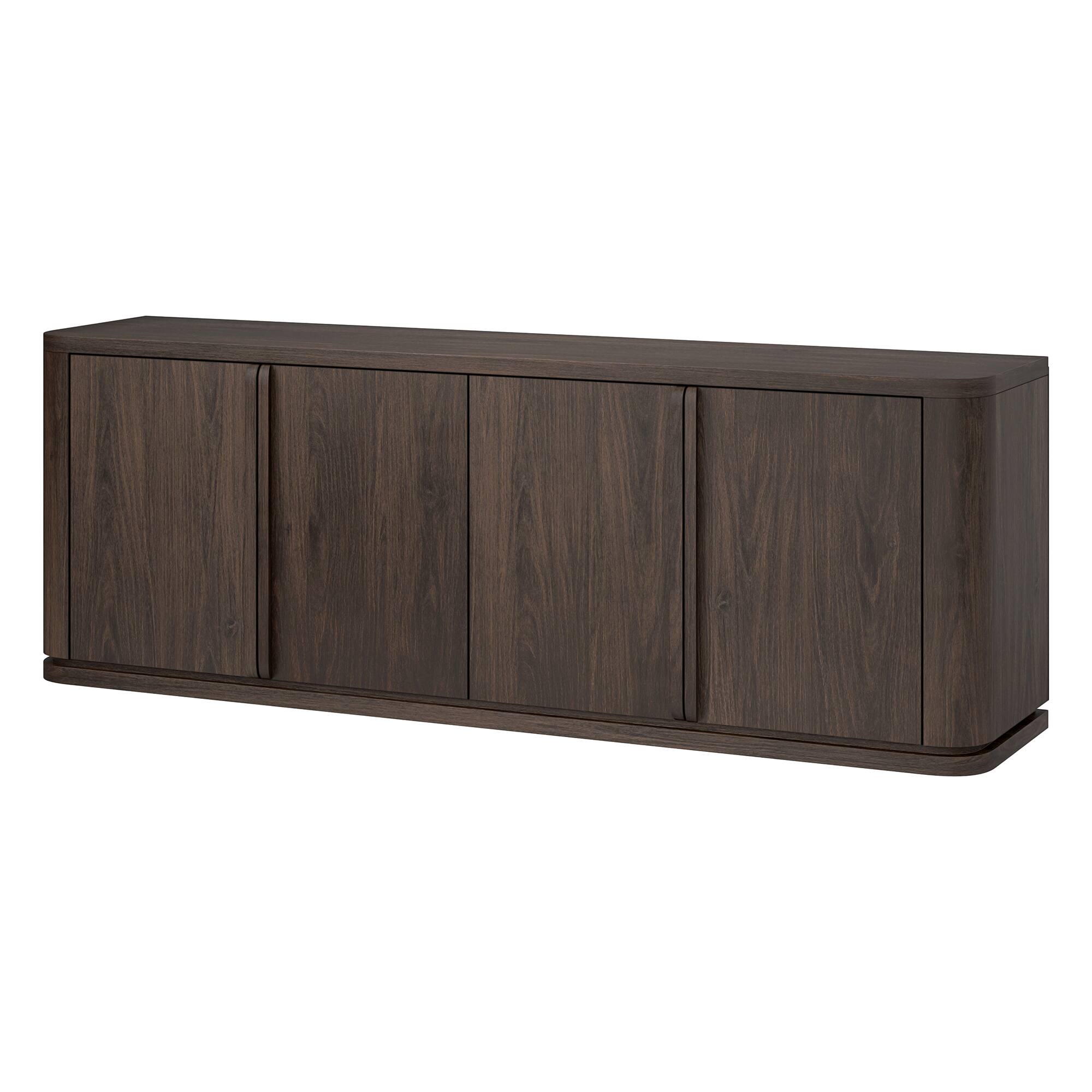 Left. Hudson&Canal - Vance Rectangular TV Stand for TV's up to 78" in Alder Brown - Alder Brown.