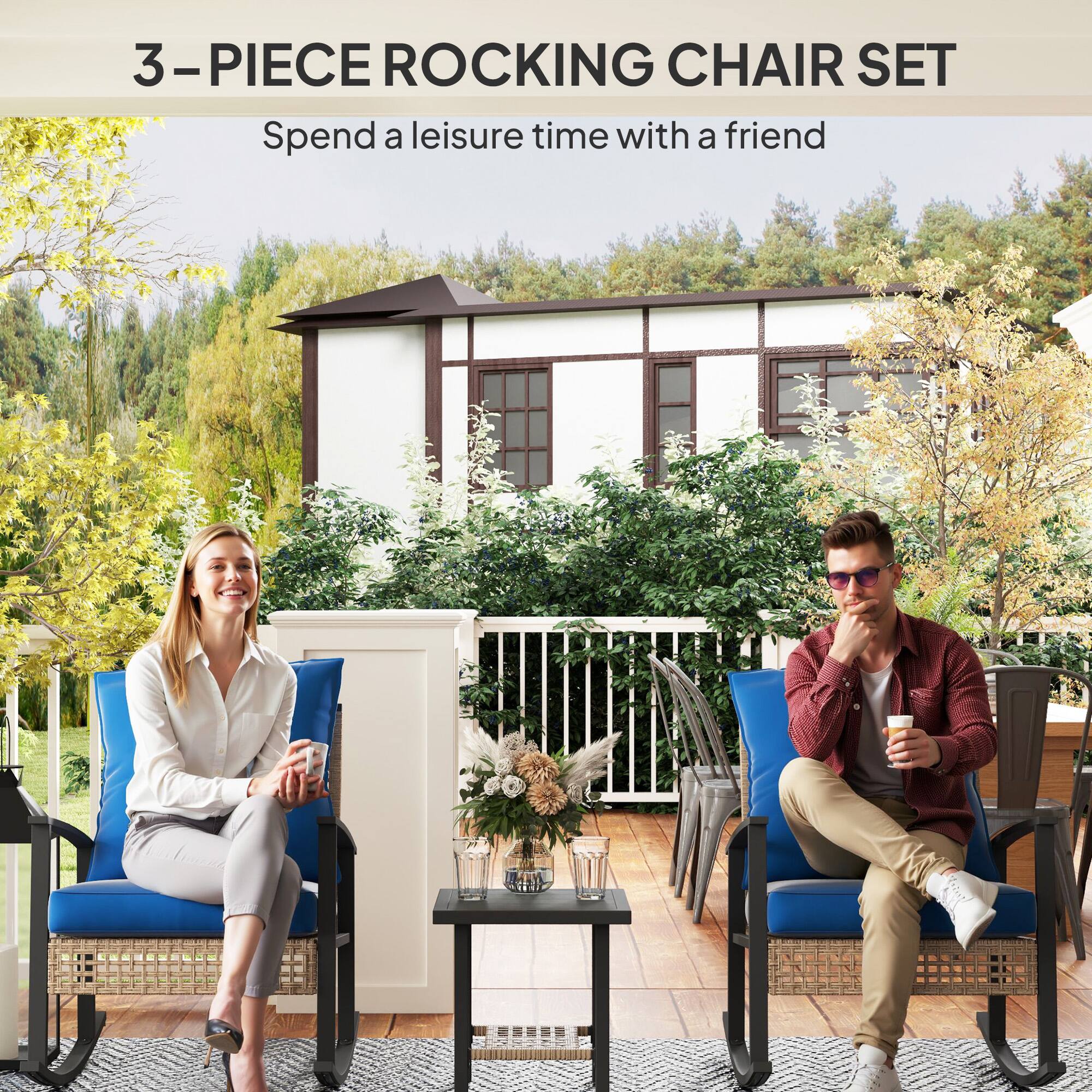 3-PIECE ROCKING CHAIR SET
Spend a leisure time with a friend