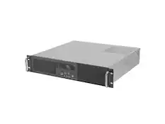 Front. SilverStone - Silverstone RM23-502-MINI 2U Dual 5.25" Micro-ATX Rackmount Chassis w/ USB 3.1 - Black.