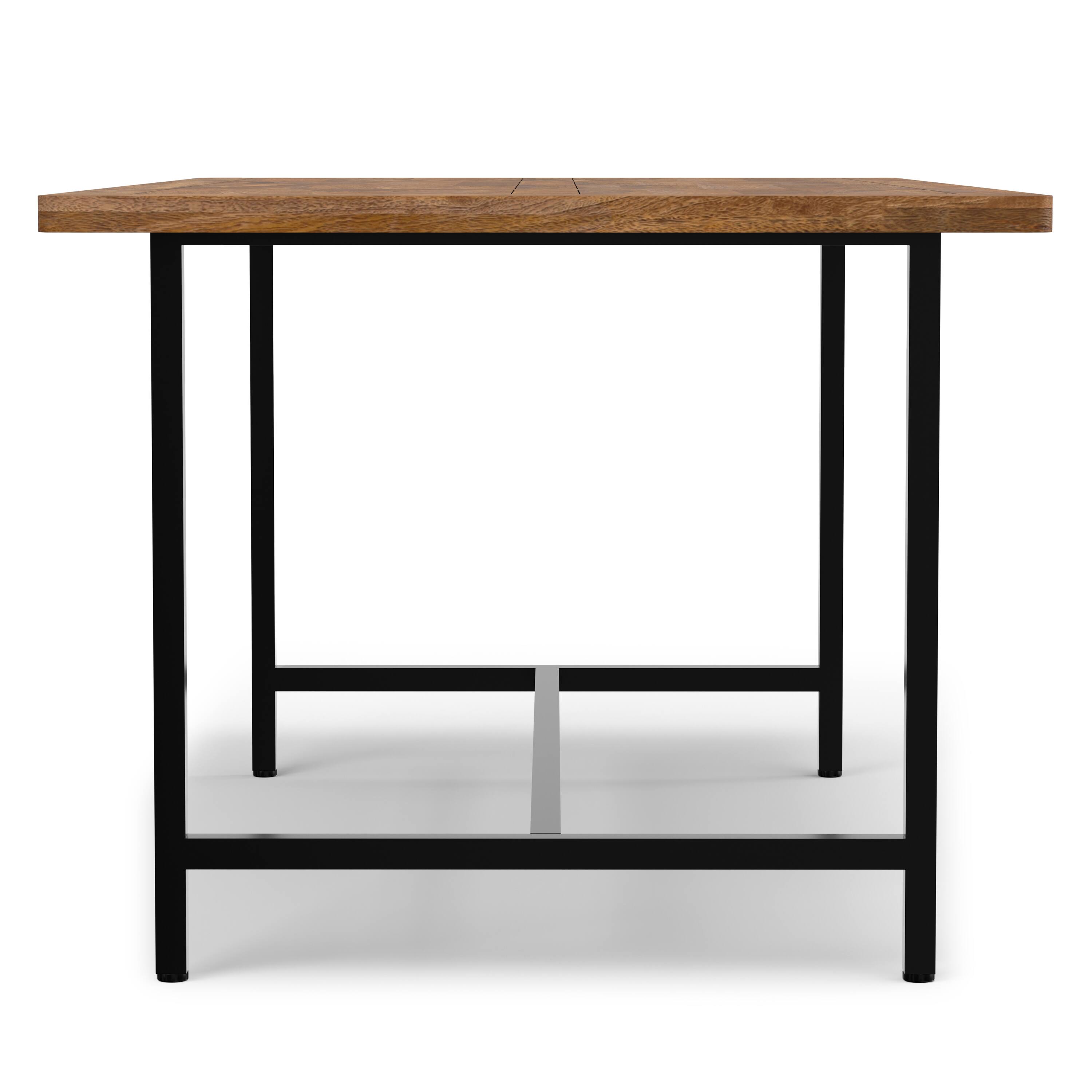 Alt View 1. Simpli Home - Campbell 72 inch x 36 inch Rectangle Modern Industrial Dining Table in Burnt Wax - Burnt Wax.