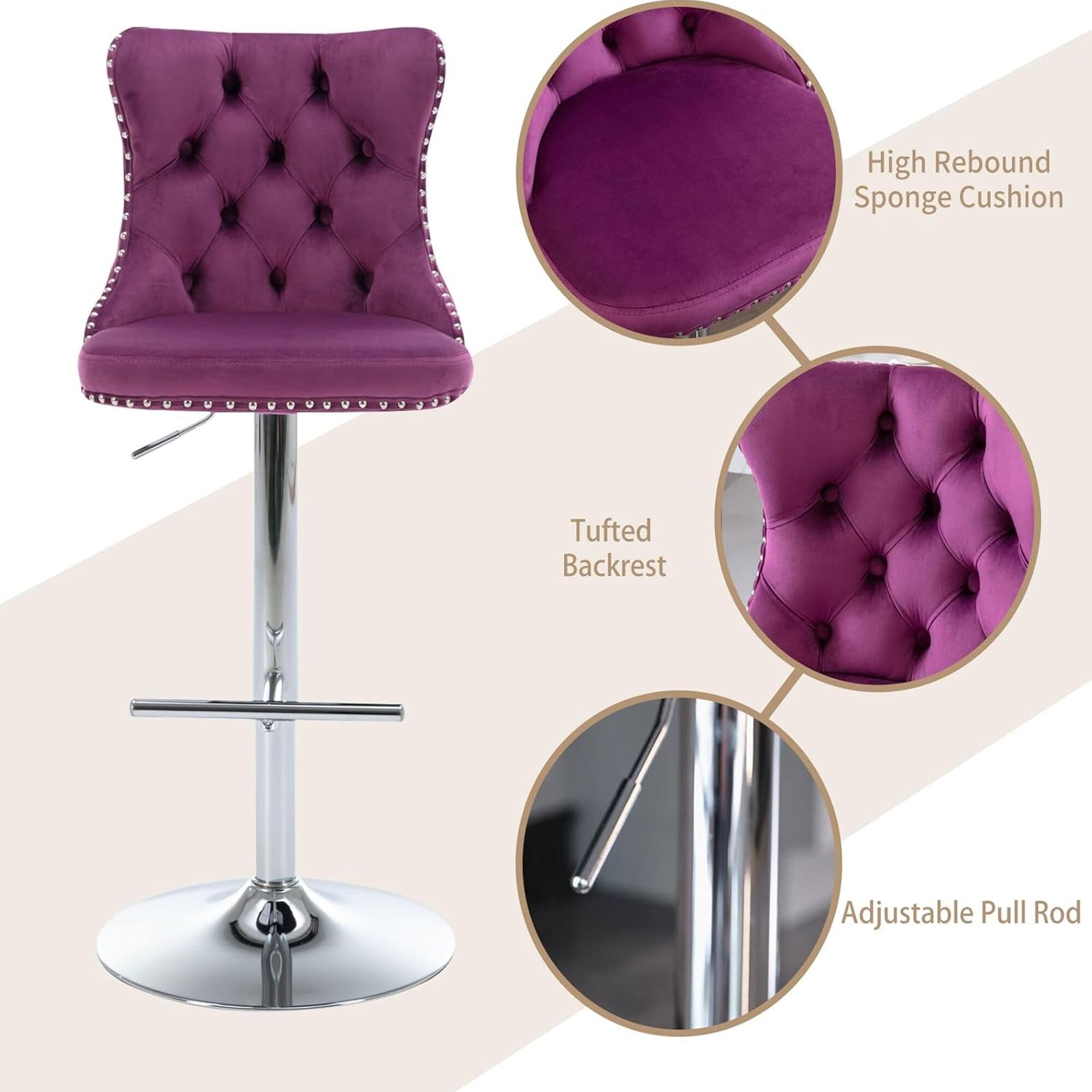 High Rebound Sponge Cushion  
Tufted Backrest  
Adjustable Pull Rod