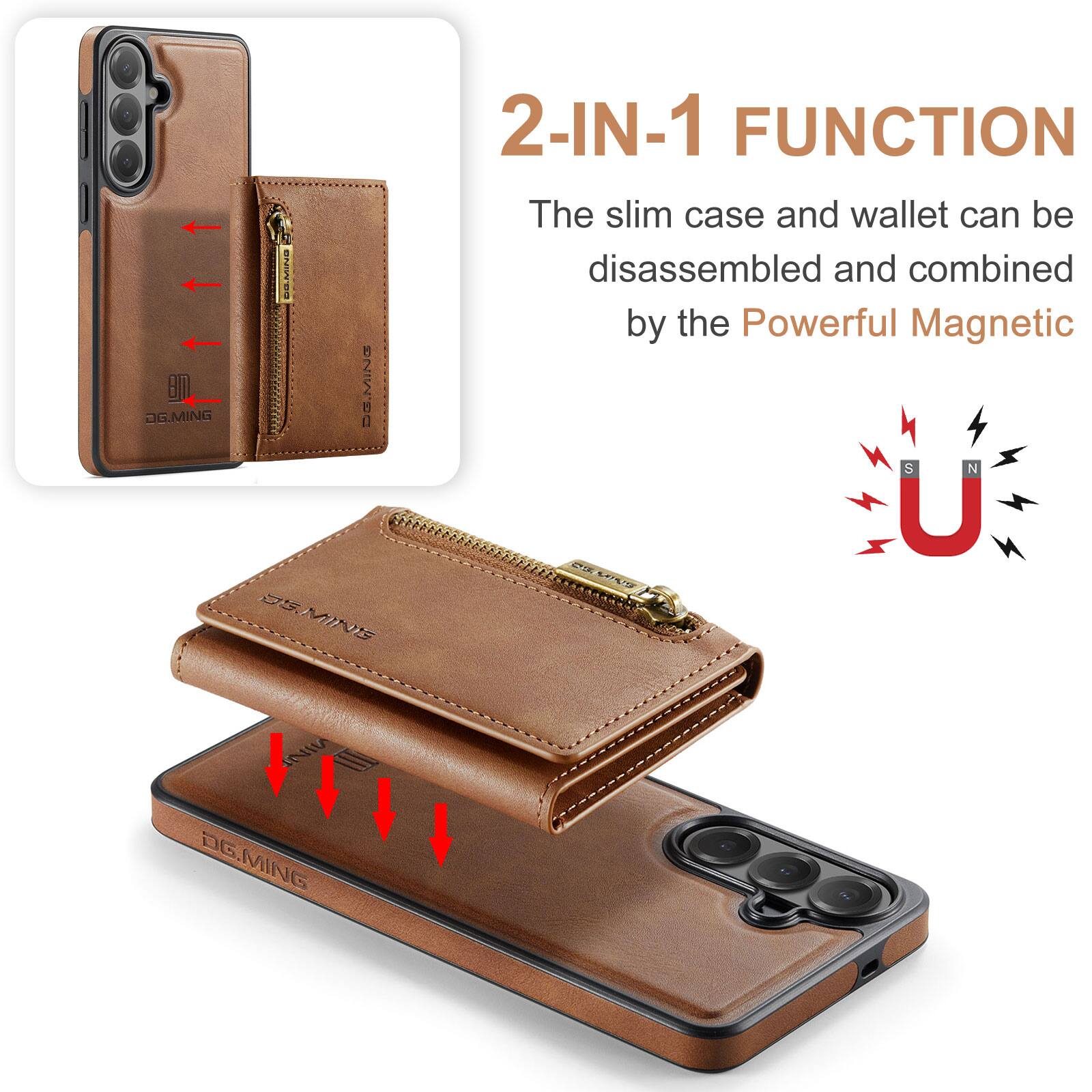 DG.MING B2180 1 MSMO 2-IN-1 FUNCTION  
The slim case and wallet can be disassembled and combined by the Powerful Magnetic  
S N U