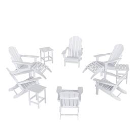 WestinTrends - Malibu 12-Piece Outdoor Folding Poly Adirondack Chair With Ottoman And Side Table - White