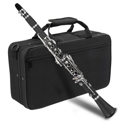Front. Winado - Professional School 17 Keys Clarinet Black Nickel Plated Bb Soprano With Case.