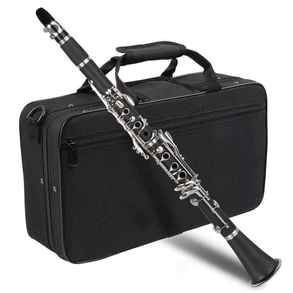 Front. Winado - Professional School 17 Keys Clarinet Black Nickel Plated Bb Soprano With Case.