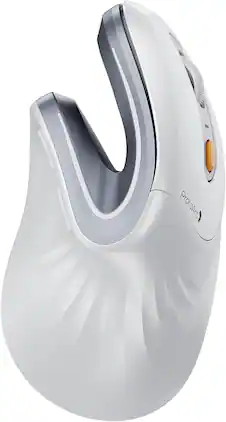 ProtoArc - EM11 NL Wireless Ergonomic Vertical Mouse, White - Wireless - White & Silver