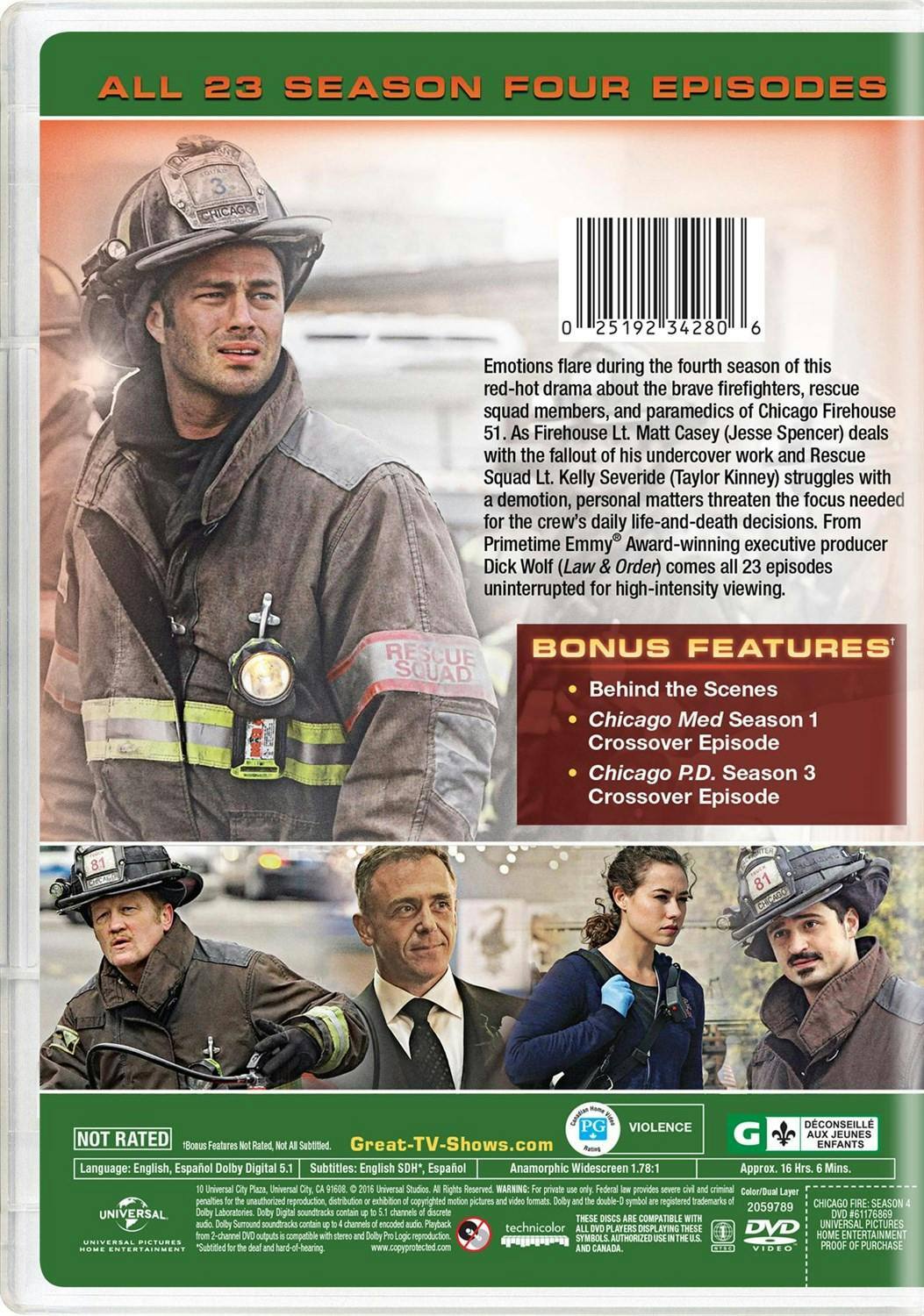 Back. Chicago Fire: Season Four [DVD].