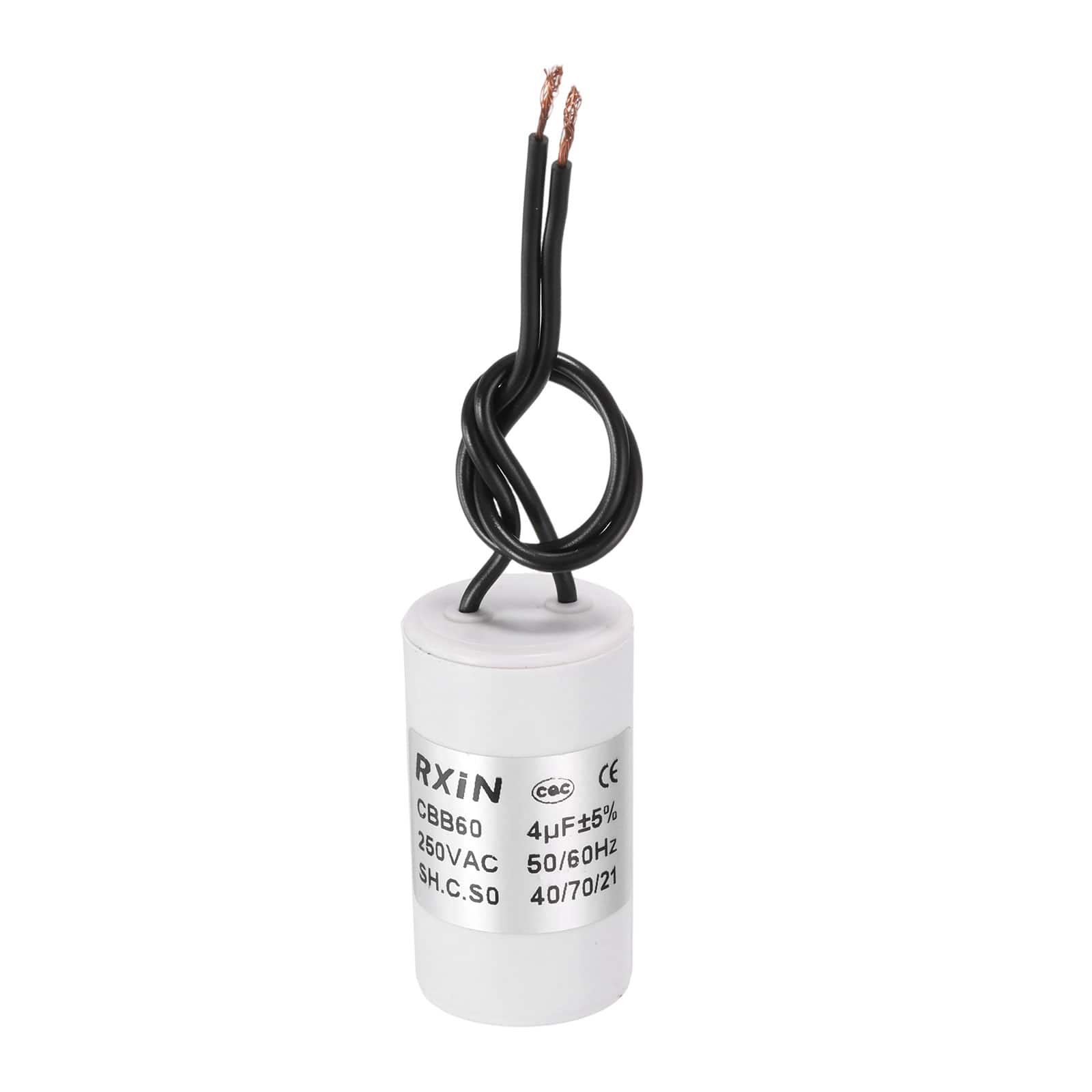 Unique Bargains - 4uF CBB60 Running Capacitor, AC 250V Cylinder 2 Wire for Air Conditioner, Compressor, Washing Machine - White price history on PriceWatchPro