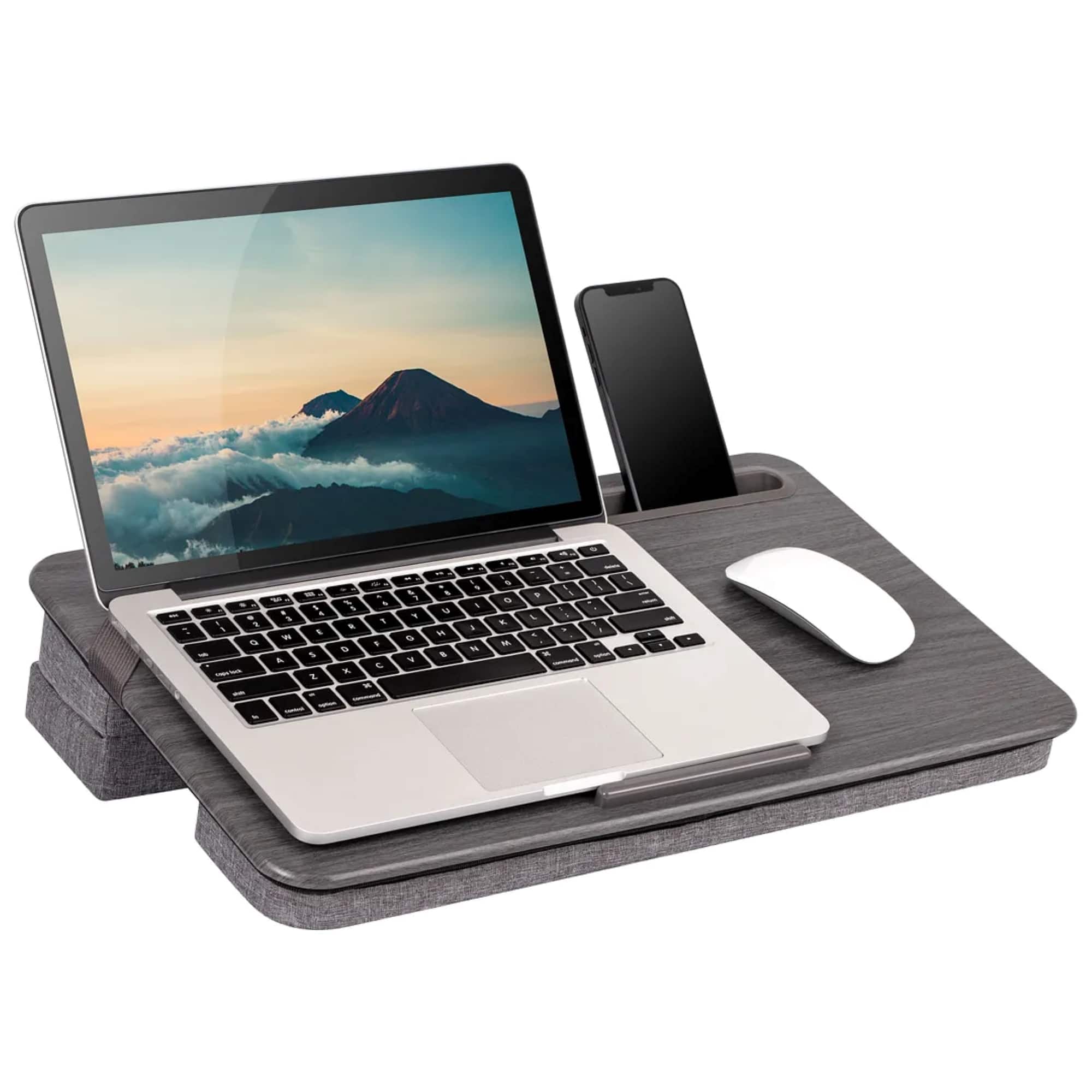 LapGear - Elevation Lap Desk for 15.6" Laptop - Gray Woodgrain - Front_Zoom