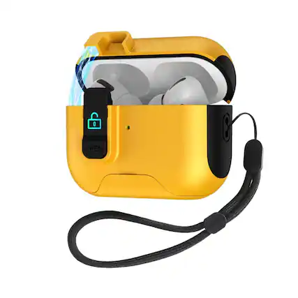 Front. Stock Preferred - For AirPods Pro 3rd Gen. 2025 Case with Kickstand Phone Holder - Yellow.