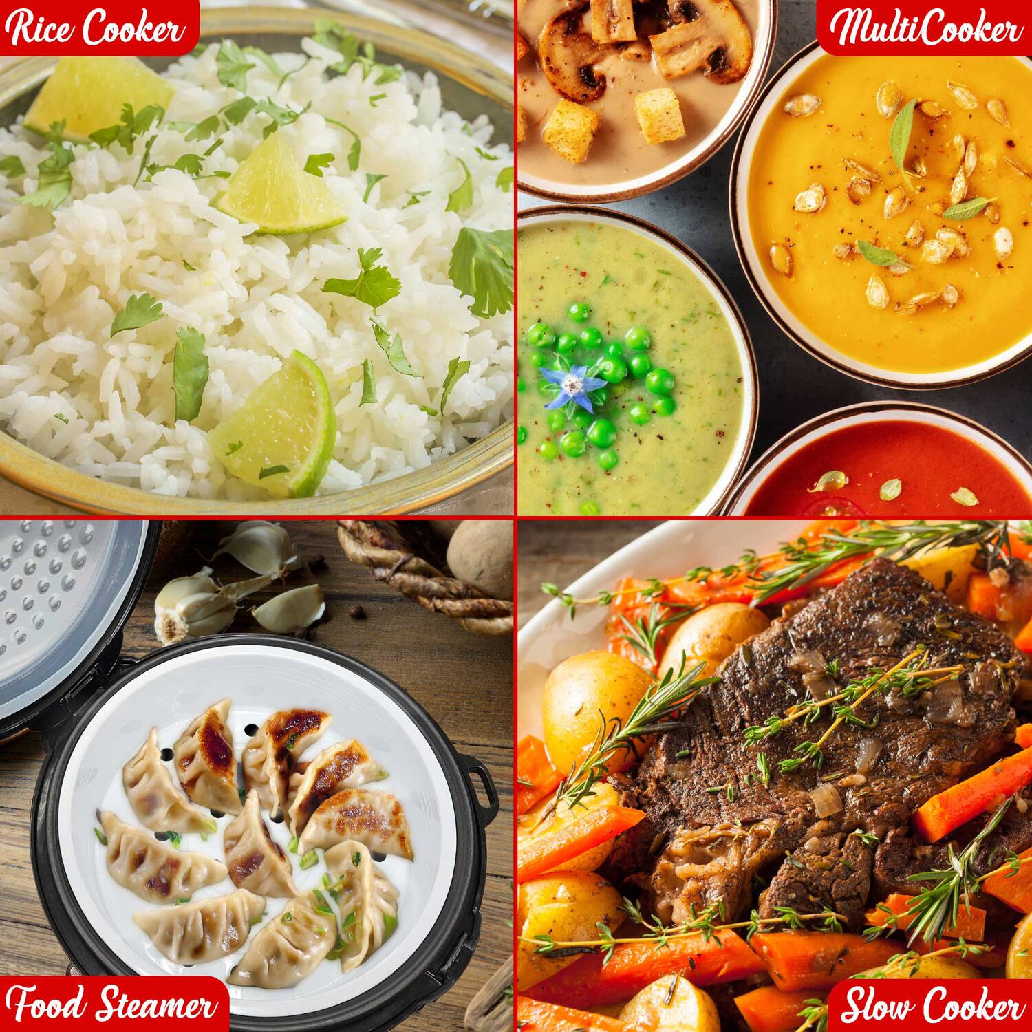 Rice Cooker  
MultiCooker  
Food Steamer  
Slow Cooker