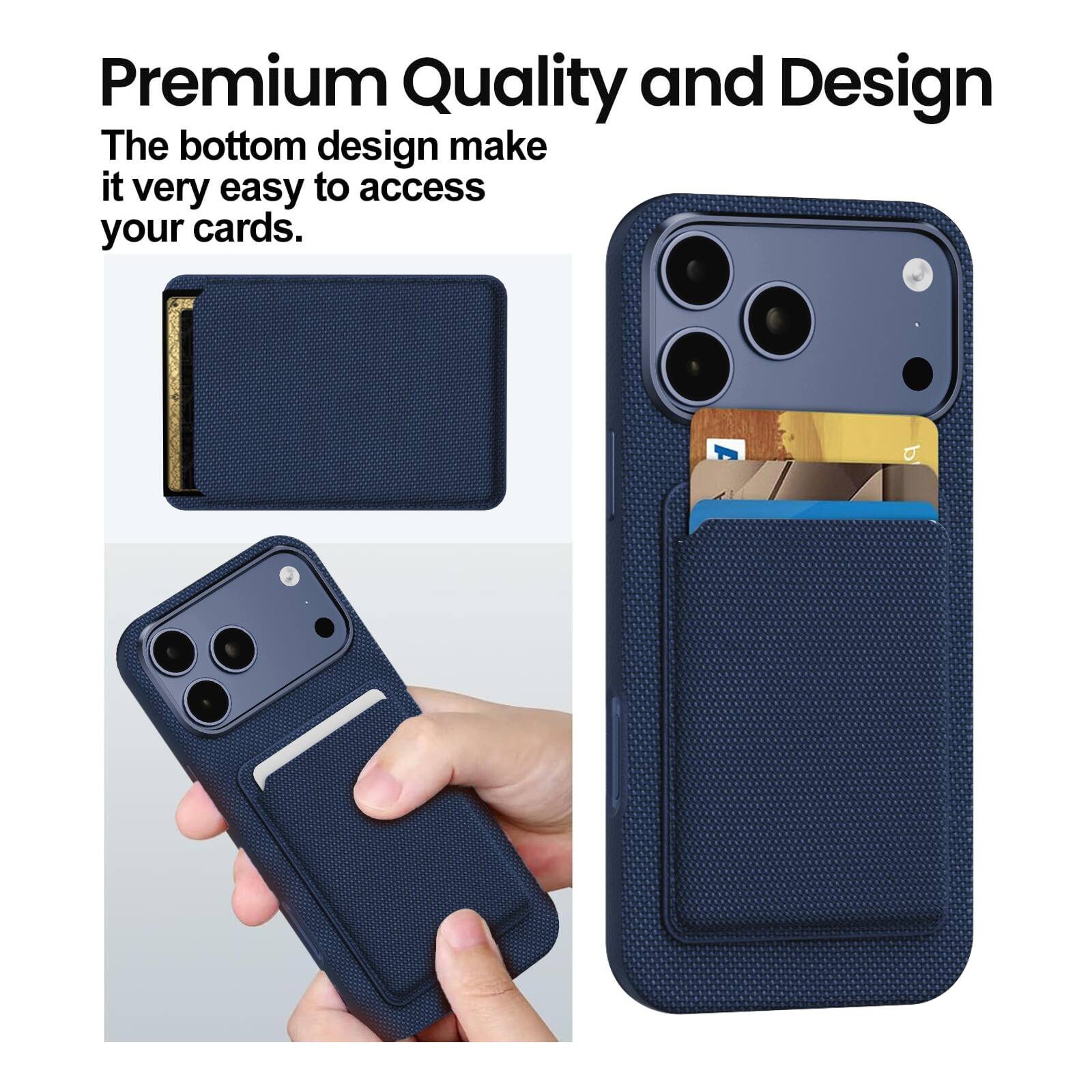 Premium Quality and Design  
The bottom design makes it very easy to access your cards.