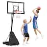 VEVOR - Portable Basketball Stand,10ft Height Adjustment Basketball Hoop & Goal,Basketballs Hoop Outdoor with 50in PC Backboard - Black