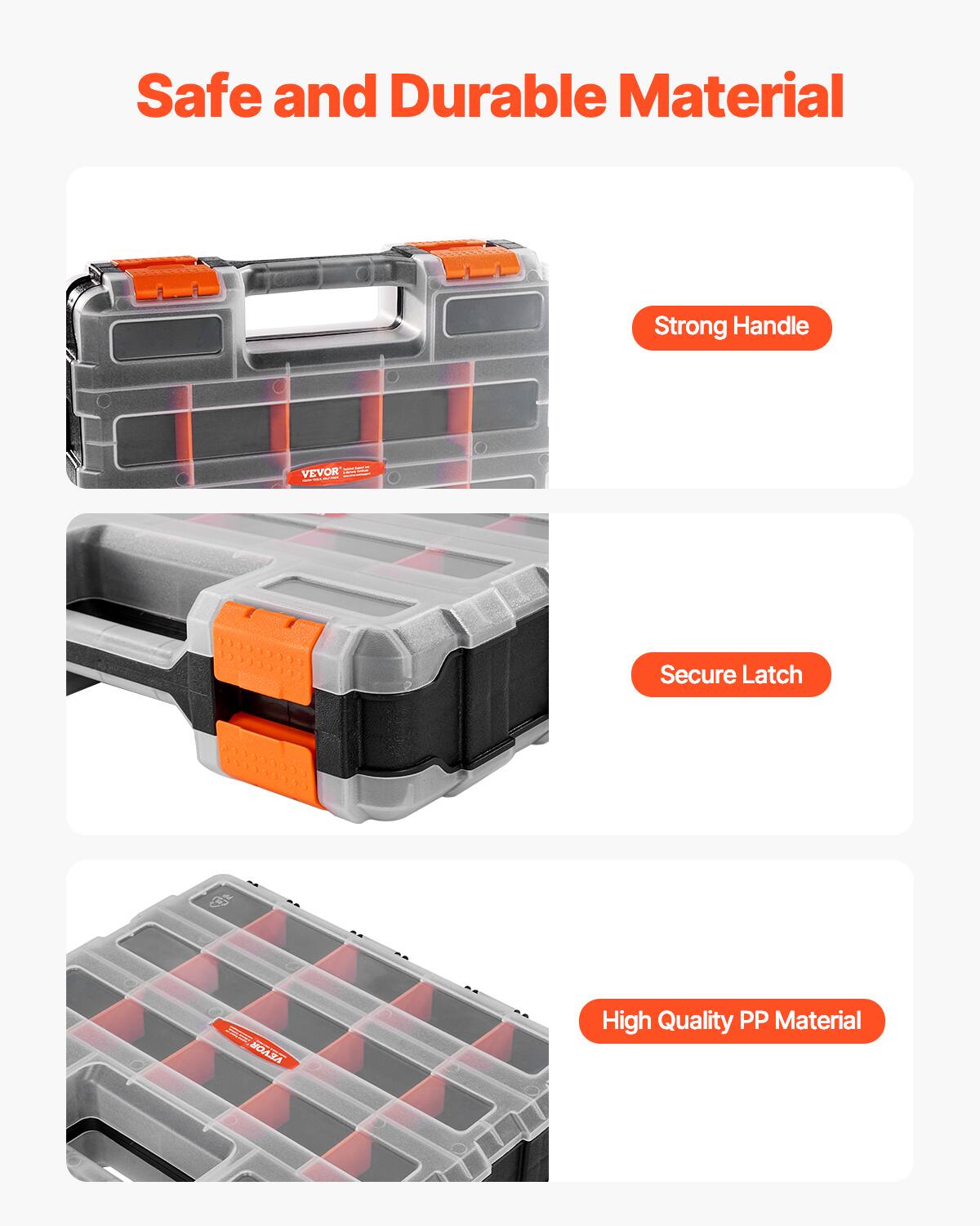 Safe and Durable Material

- Strong Handle
- Secure Latch
- High Quality PP Material