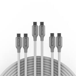 Nautica - Turan CB530 USB C to USB C Cable 60W PD Fast Charging 3 Pack, 4ft Cable for iPhone 17/16/15, Samsung, MacBook - White