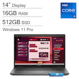 Dell - Latitude 3450 14" FHD Laptop - Intel Core i7 with 16GB Memory - 512GB SSD - USB 4.0 - Windows 11 Pro - Gray