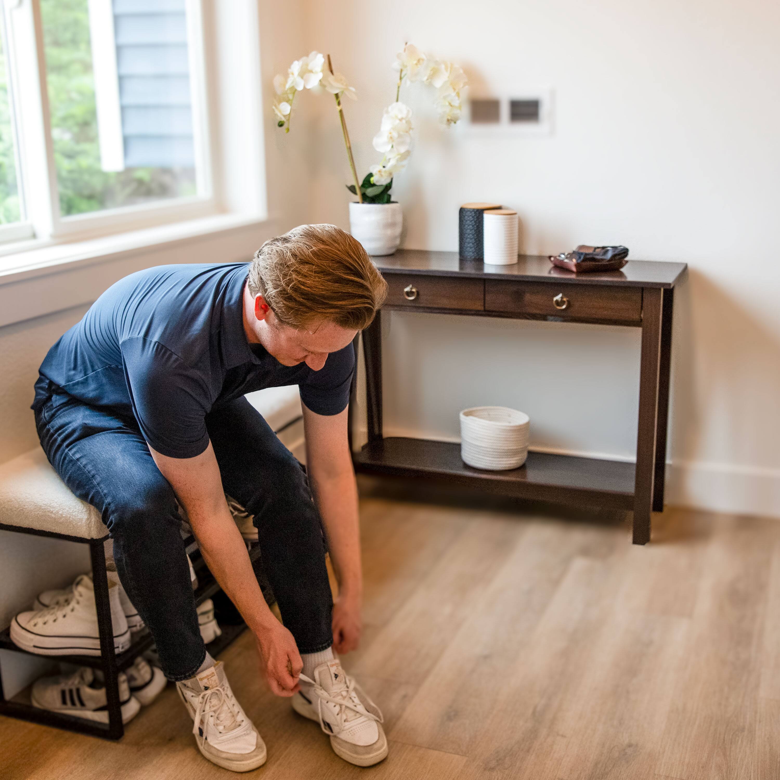 Alt View 7. Sunnydaze - Solid Pine 2-Drawer Console Table - 42 in - Dark Brown.