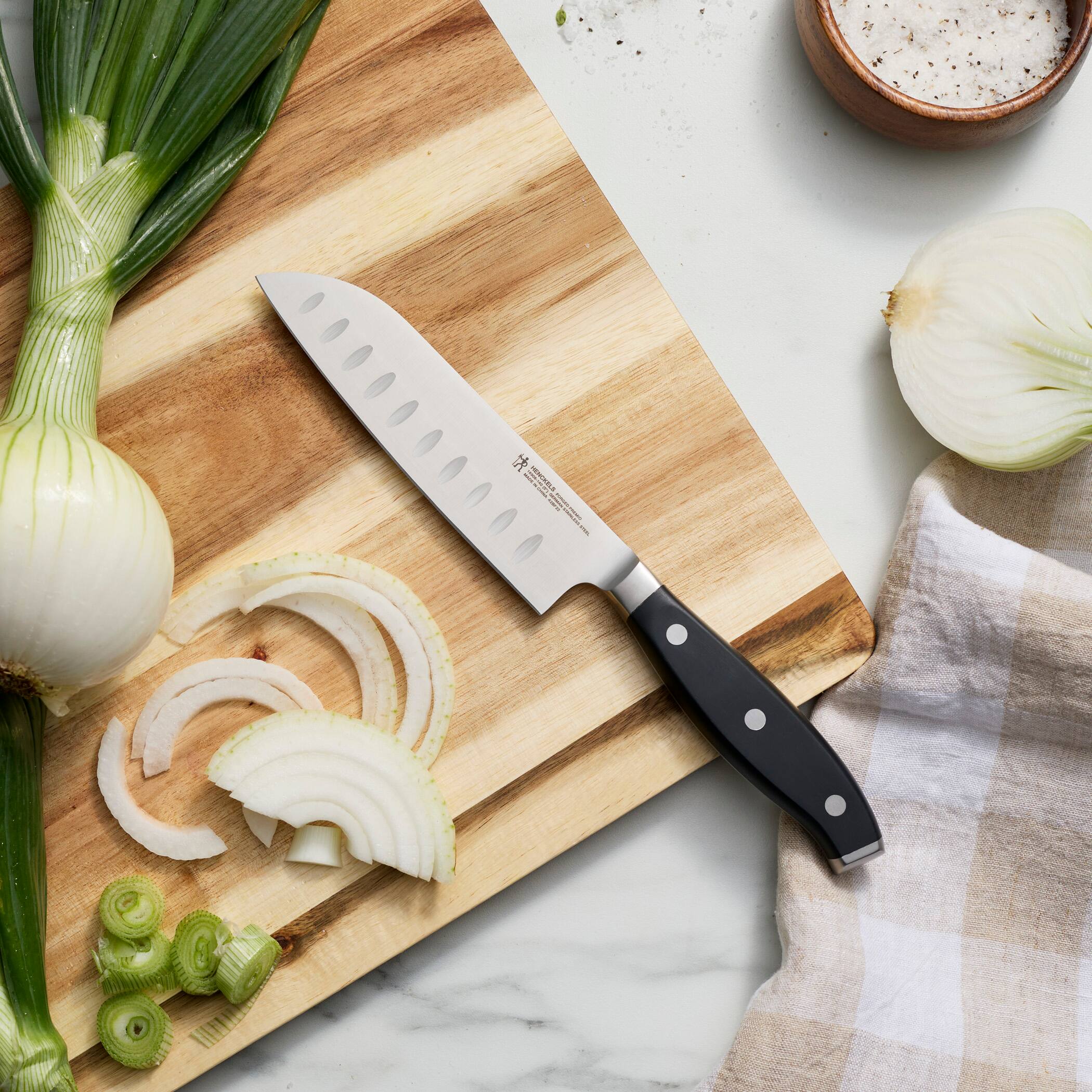 Alt View 7. Henckels - Henckels Forged Premio 5-inch Hollow Edge Santoku Knife - Stainless Steel.