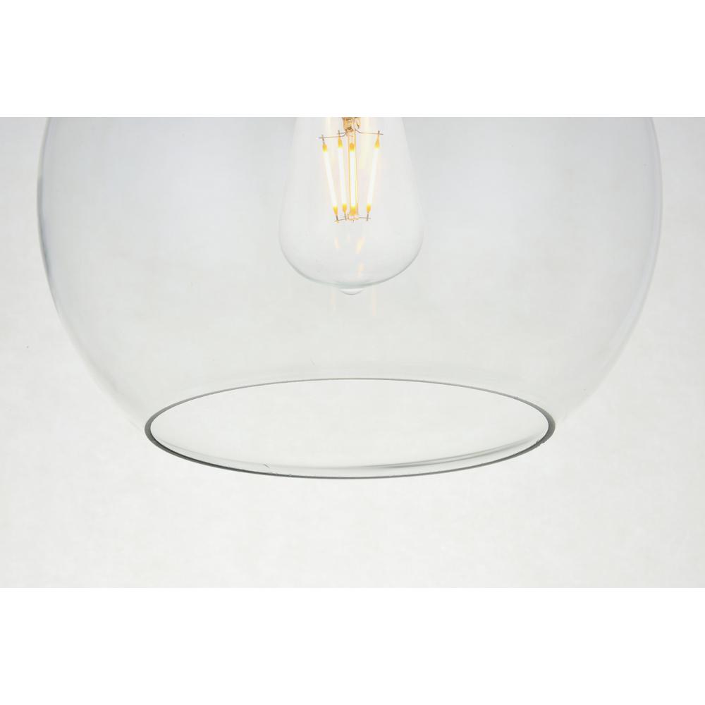 Alt View 1. Living District - Baxter 1 Light Brass Flush Mount With Clear Glass - Brass And Clear.