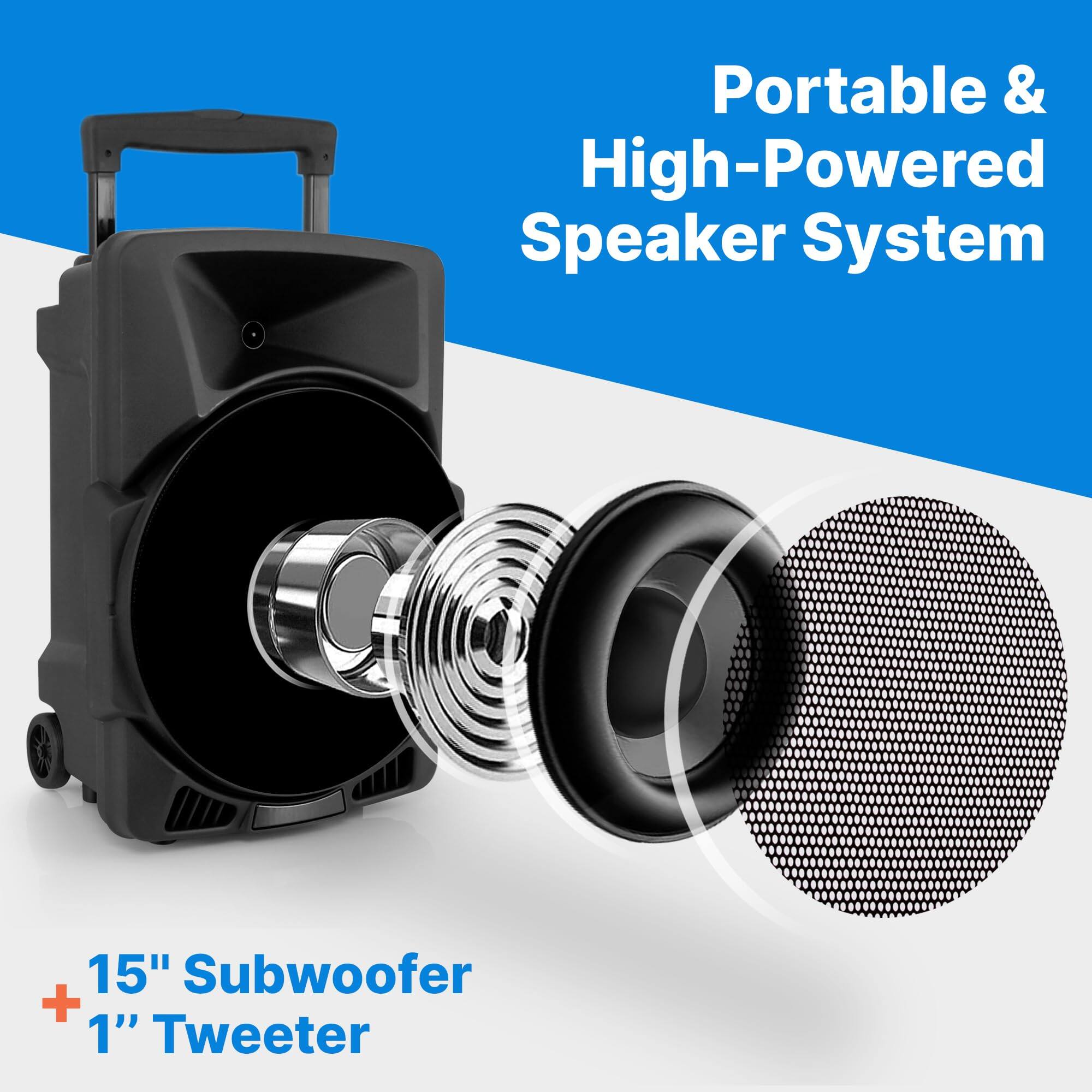 Portable & High-Powered Speaker System

15" Subwoofer + 1" Tweeter