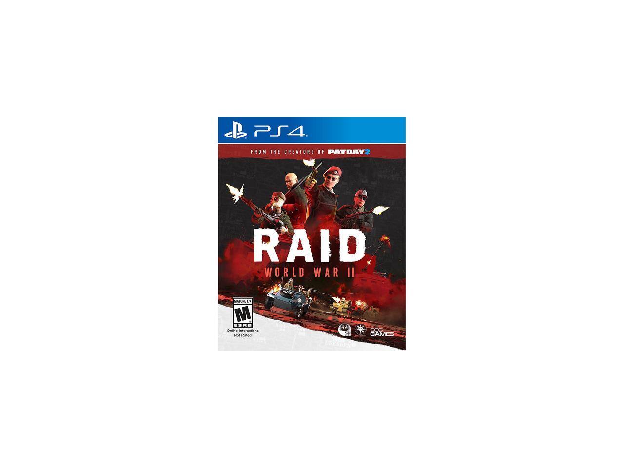 PS4 FROM THE CREATORS OF PAYDAY 2 RAID WORLD WAR II  
MATURE 17+  
Online Interactions Not Rated  
GAMES - T (Teen 13+)