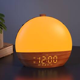 Dazzed Corner - Sunrise Alarm Clock with Sound Machine,Dual Digital Alarm Clocks - Wood