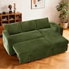 Front. Vipbear - 81" L Shaped Chenille Sleeper Sofa Bed with Pull Out Bed Reclining Backrest,Storage Chaise,USB Ports,Tool-Free Assembly - Green.