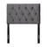 Front. CorLiving - Catalina Diamond Button Tufted Velvet Twin Headboard - Dark Grey.