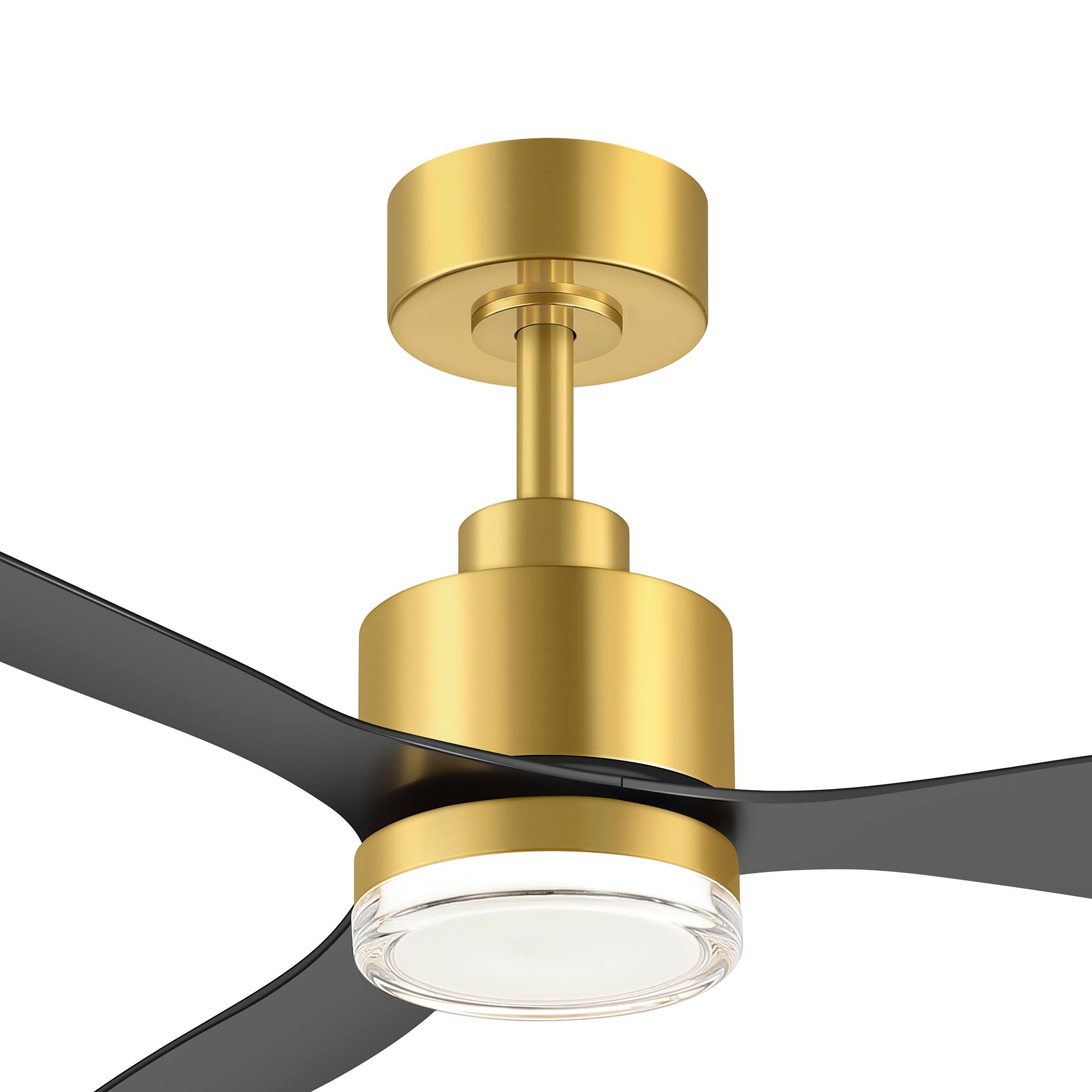 Alt View 10. Breezary - 52-Inch Modern LED Ceiling Fan with Remote, 6'' Downrod, 3 ABS Blades, 6-Speed DC Motor, Reversible & Timer - Black and gold.