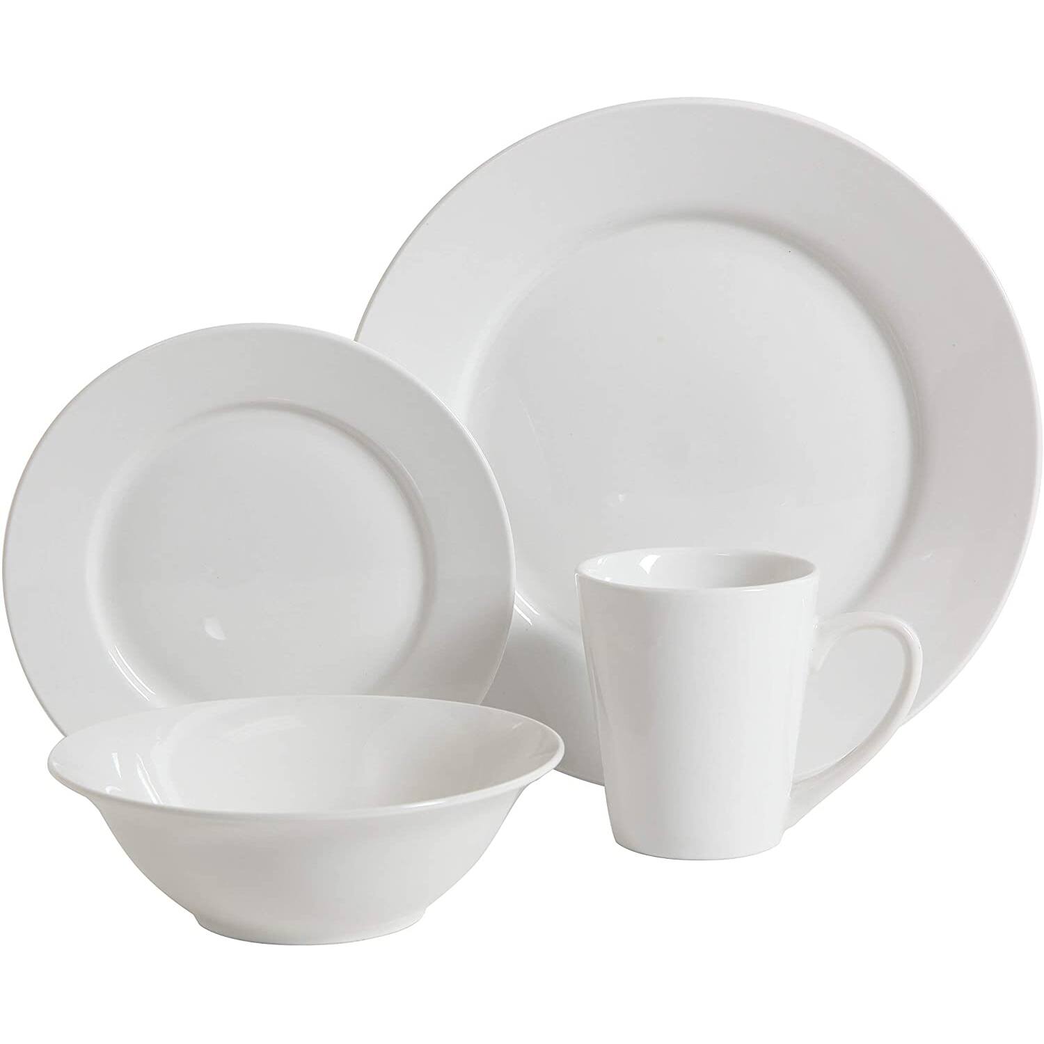 Alt View 1. Gibson - Gibson 102563.16RM Porcelain Zen Buffet 16 Piece Round Dinnerware Set, White - White (Round).