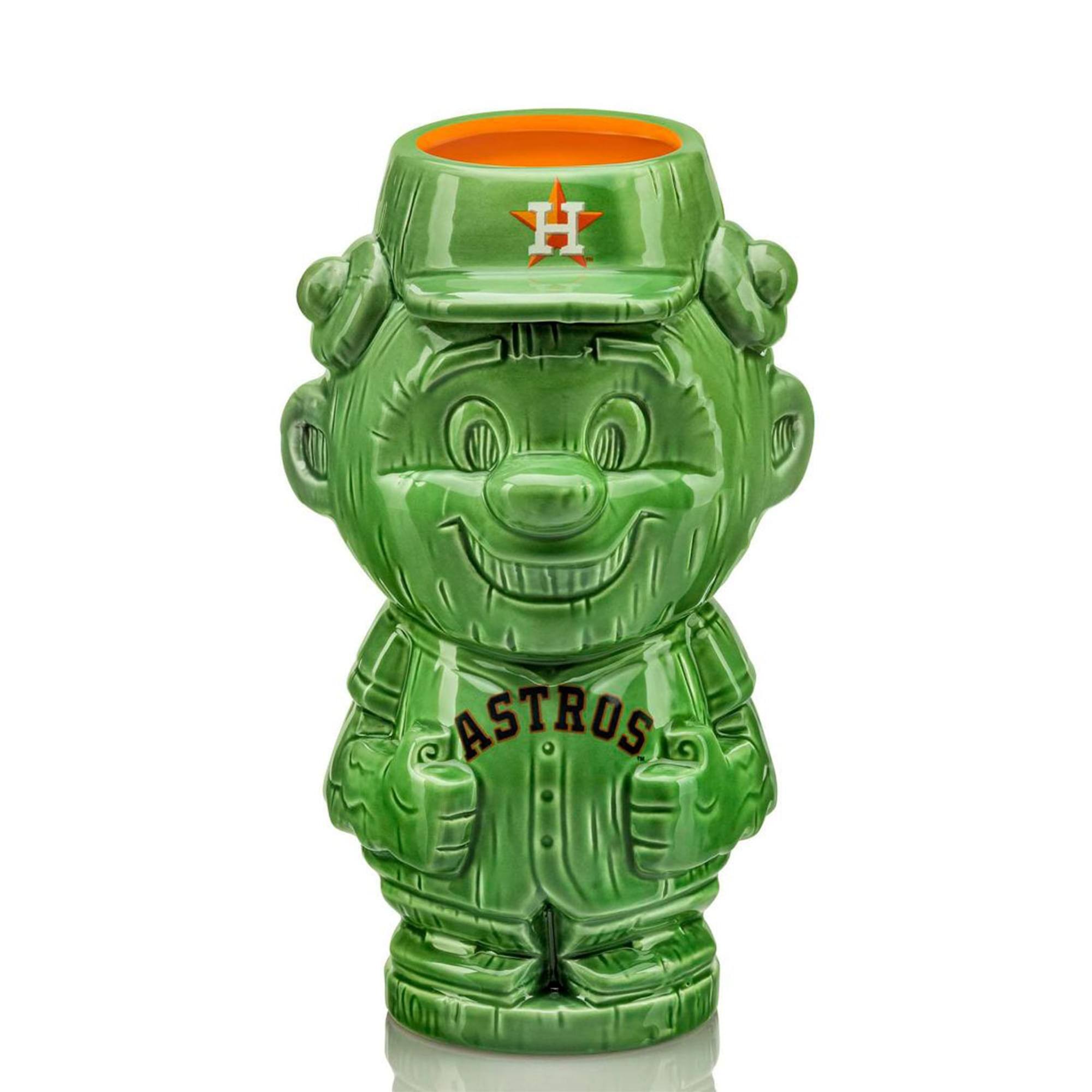 Front. ThinkGeek - Geeki Tikis MLB Mascot 26-Ounce Ceramic Mug | Houston Astros, Orbit - Green.